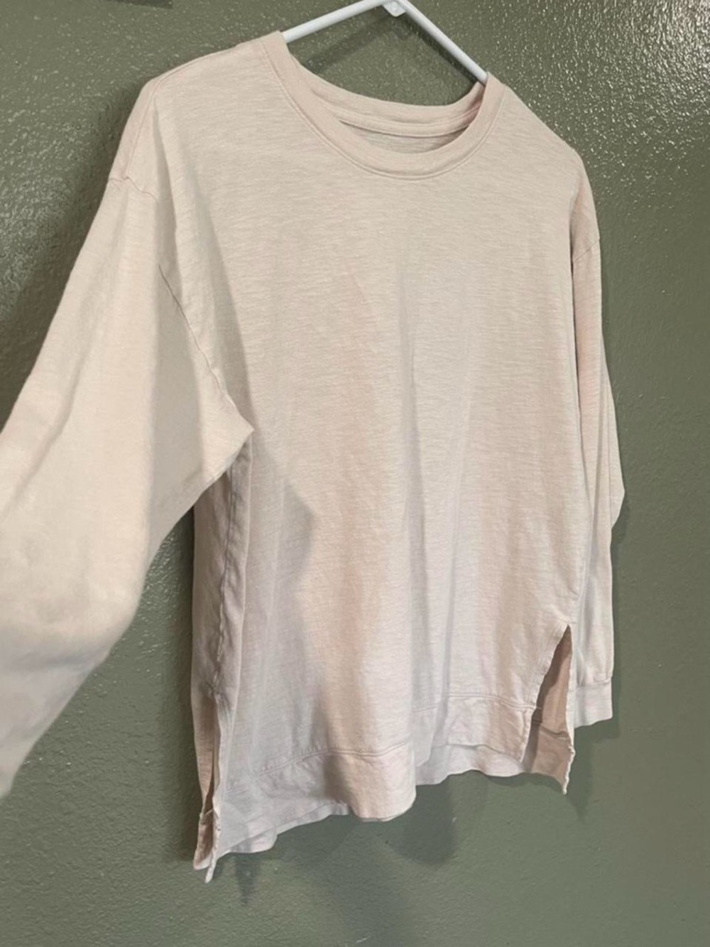 Abercrombie & Fitch Soft Crewneck Top in Light Beige